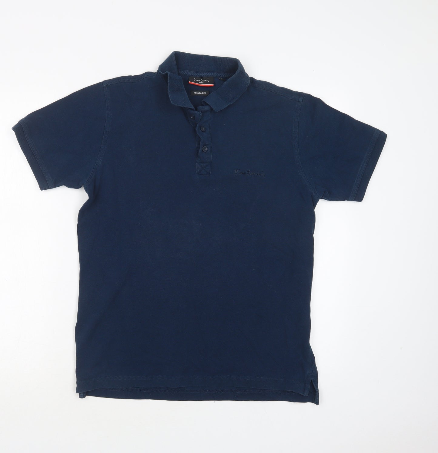 Pierre Cardin Mens Blue  Cotton  Polo Size M Collared Button
