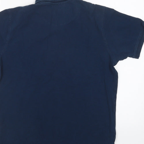 Pierre Cardin Mens Blue  Cotton  Polo Size M Collared Button