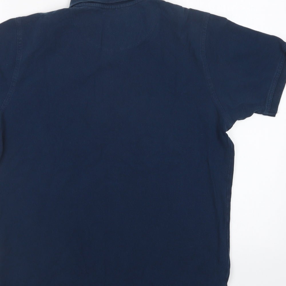 Pierre Cardin Mens Blue  Cotton  Polo Size M Collared Button
