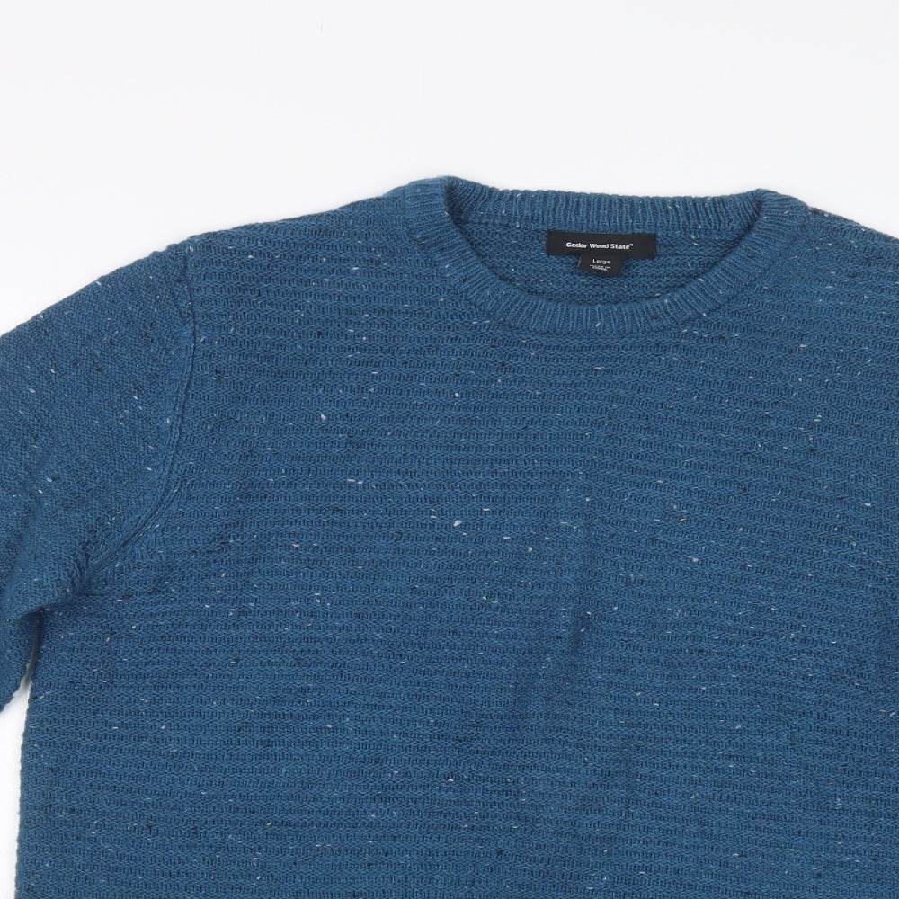 Prim ark Mens Blue Crew Neck  Acrylic Pullover Jumper Size L