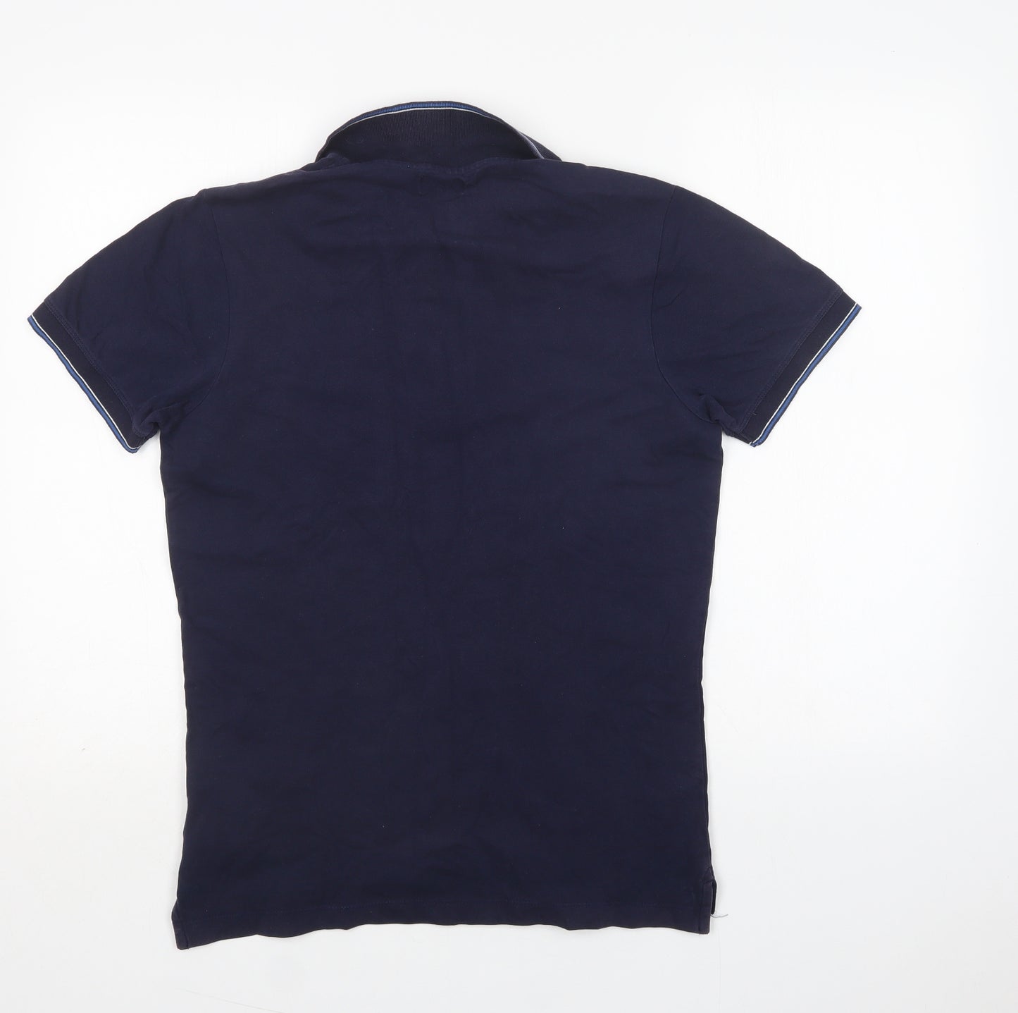 Diesel Mens Blue  Cotton  Polo Size M Collared Button