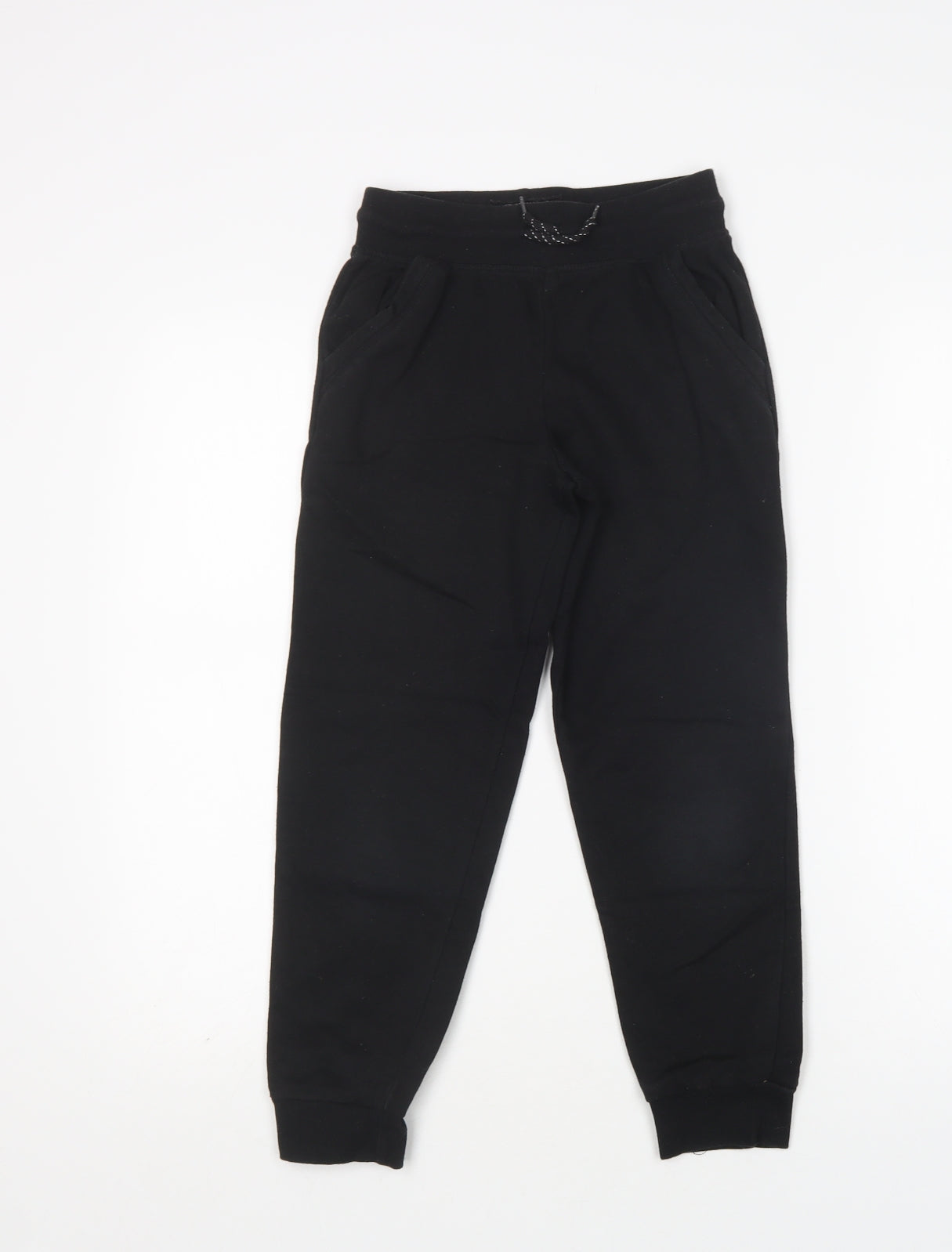 Primark Boys Black  Cotton Jogger Trousers Size 10-11 Years  Regular Drawstring