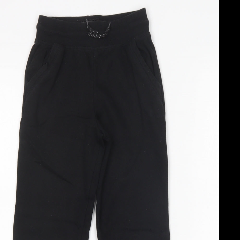 Primark Boys Black  Cotton Jogger Trousers Size 10-11 Years  Regular Drawstring