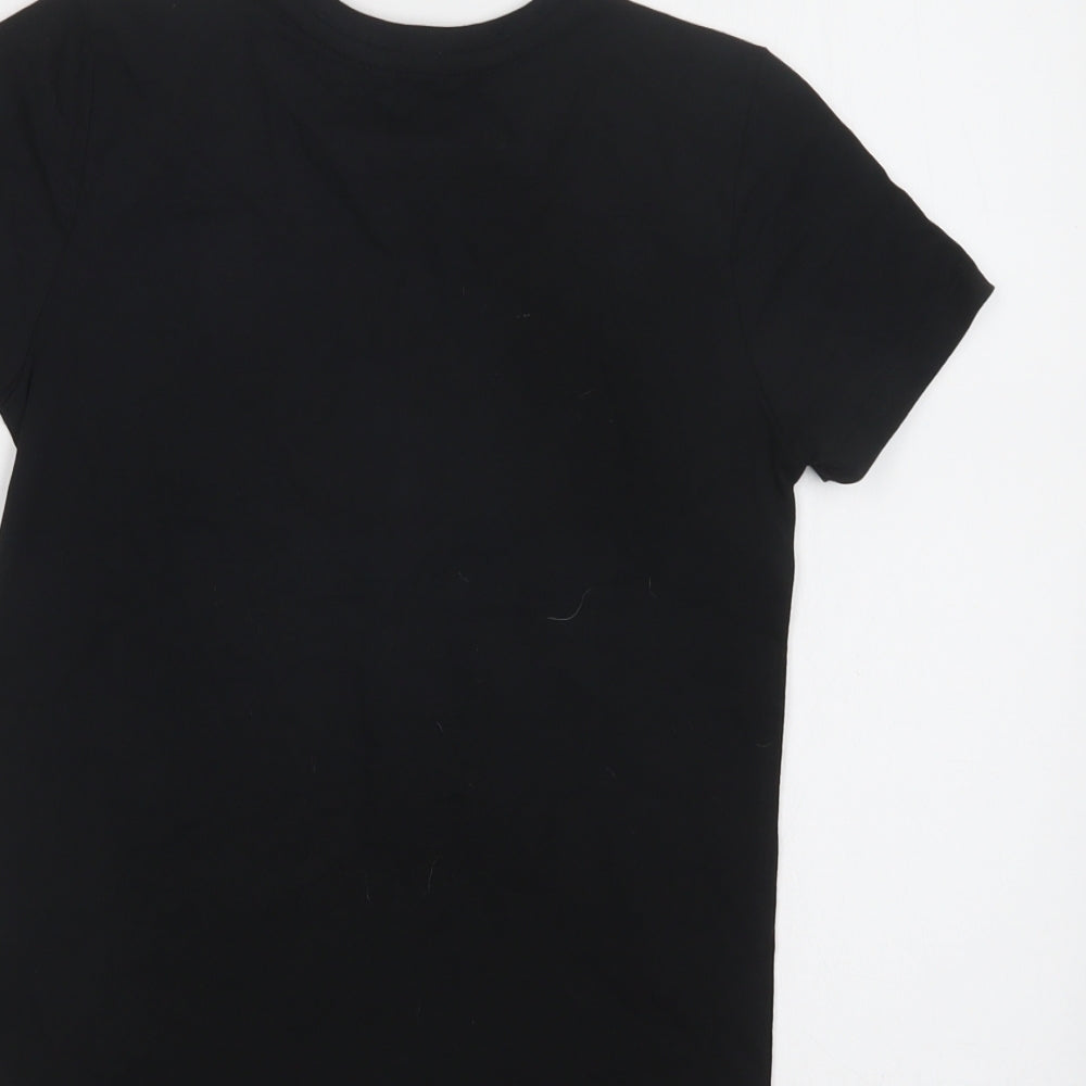 Primark Boys Black  Cotton Basic T-Shirt Size 8-9 Years Crew Neck  - Marvel