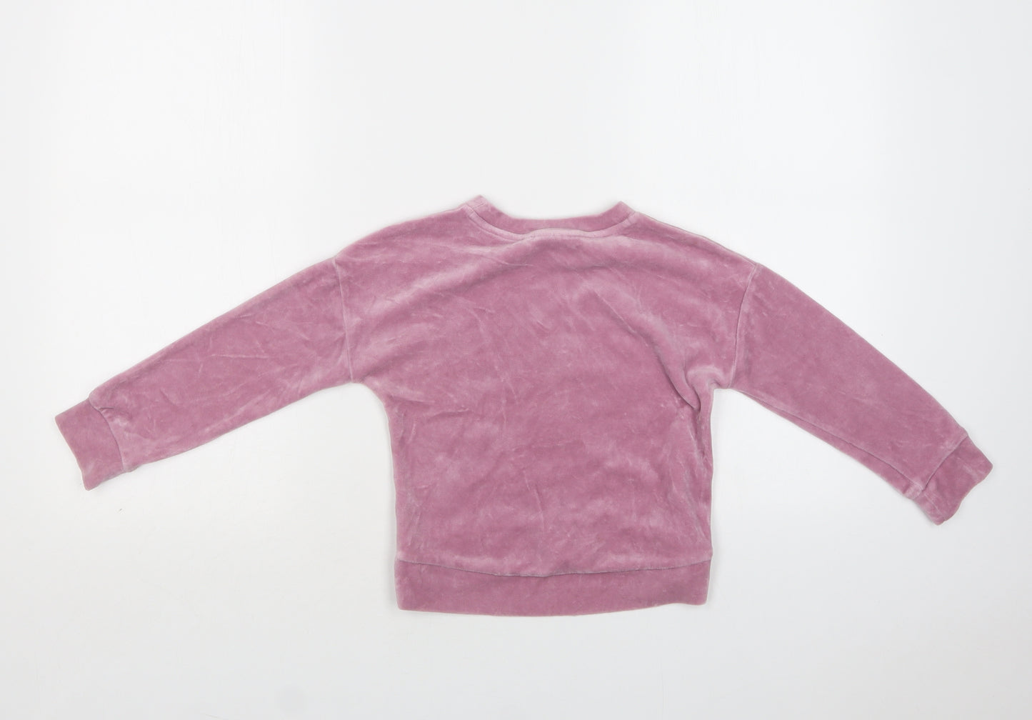 NEXT Girls Pink  Cotton Pullover Sweatshirt Size 6 Years   - Snowflake Pattern