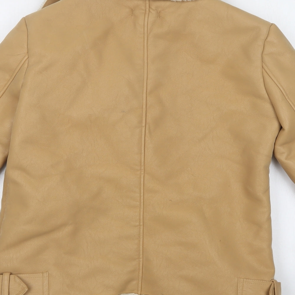 Missguided Womens Beige   Biker Jacket Size XS  Zip