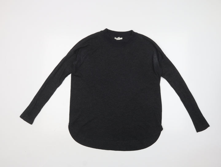 H&M Womens Grey Crew Neck Polyester Pullover Jumper Size S