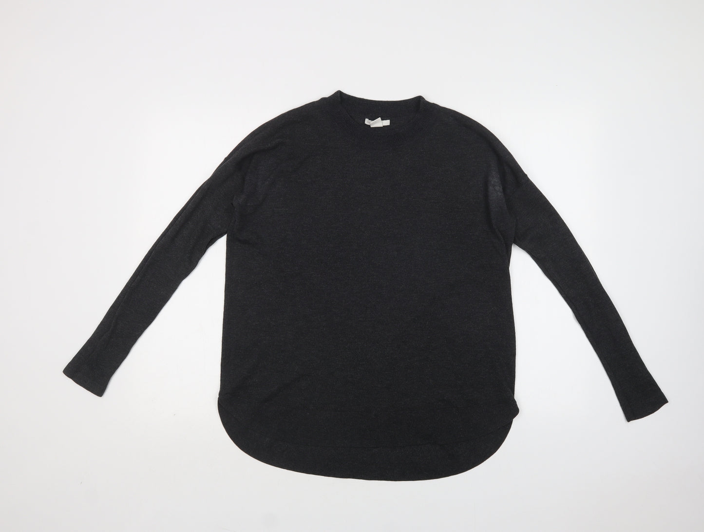 H&M Womens Grey Crew Neck  Polyester Pullover Jumper Size S