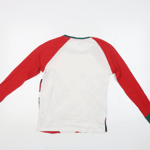 F&F Womens White  Cotton Top Pyjama Top Size 6   - Mickey Christmas