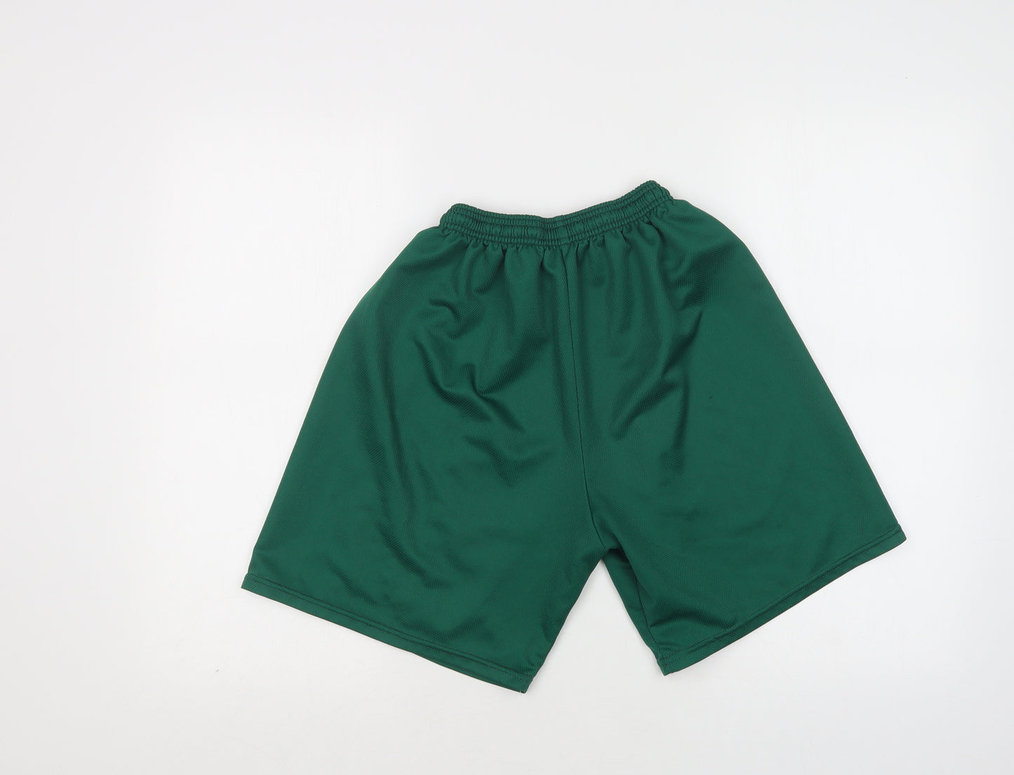 Preworn Mens Green Striped Polyester Sweat Shorts Size 34 L8 in Regular