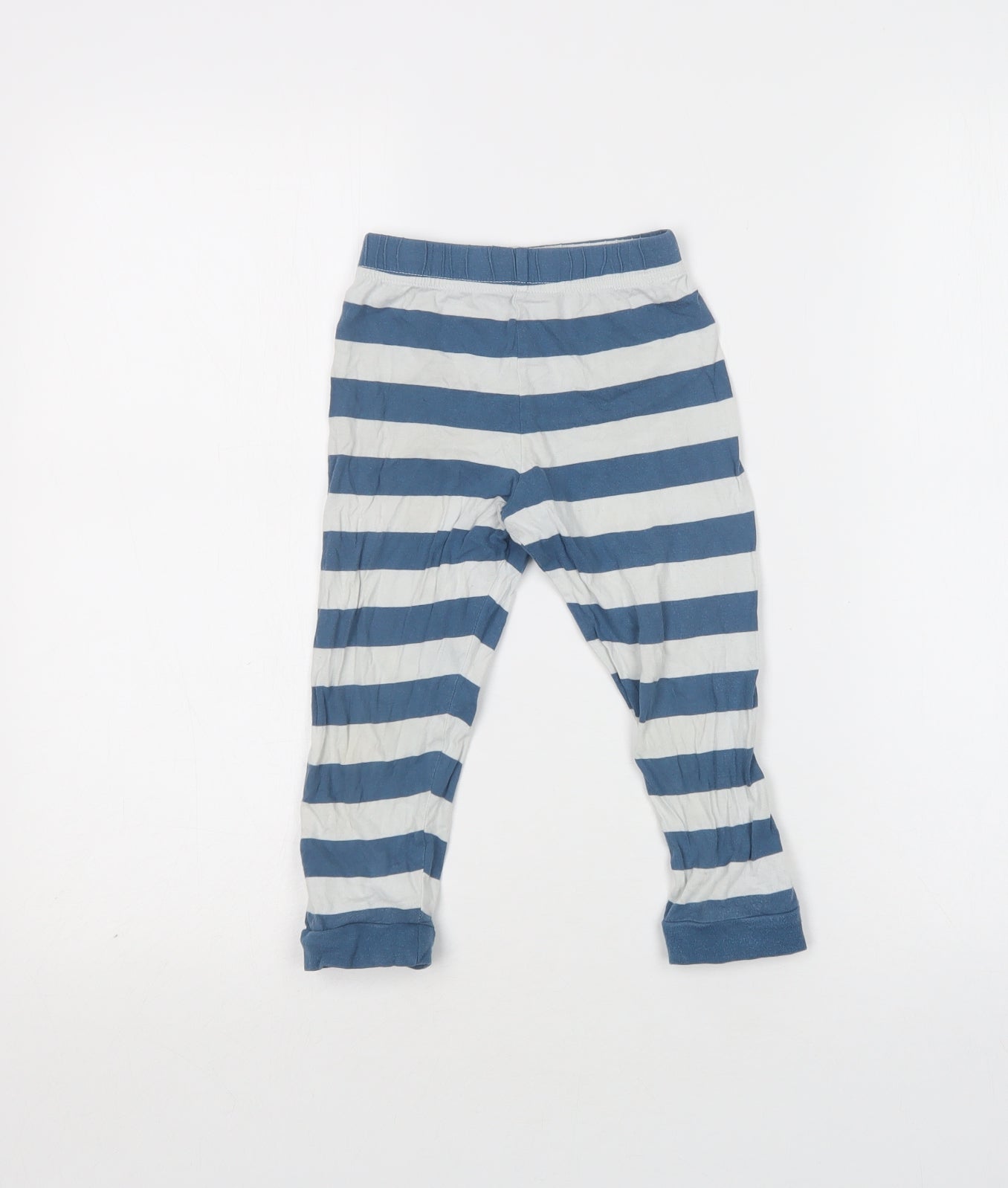M&S Boys Blue Striped Cotton  Pyjama Pants Size 2-3 Years