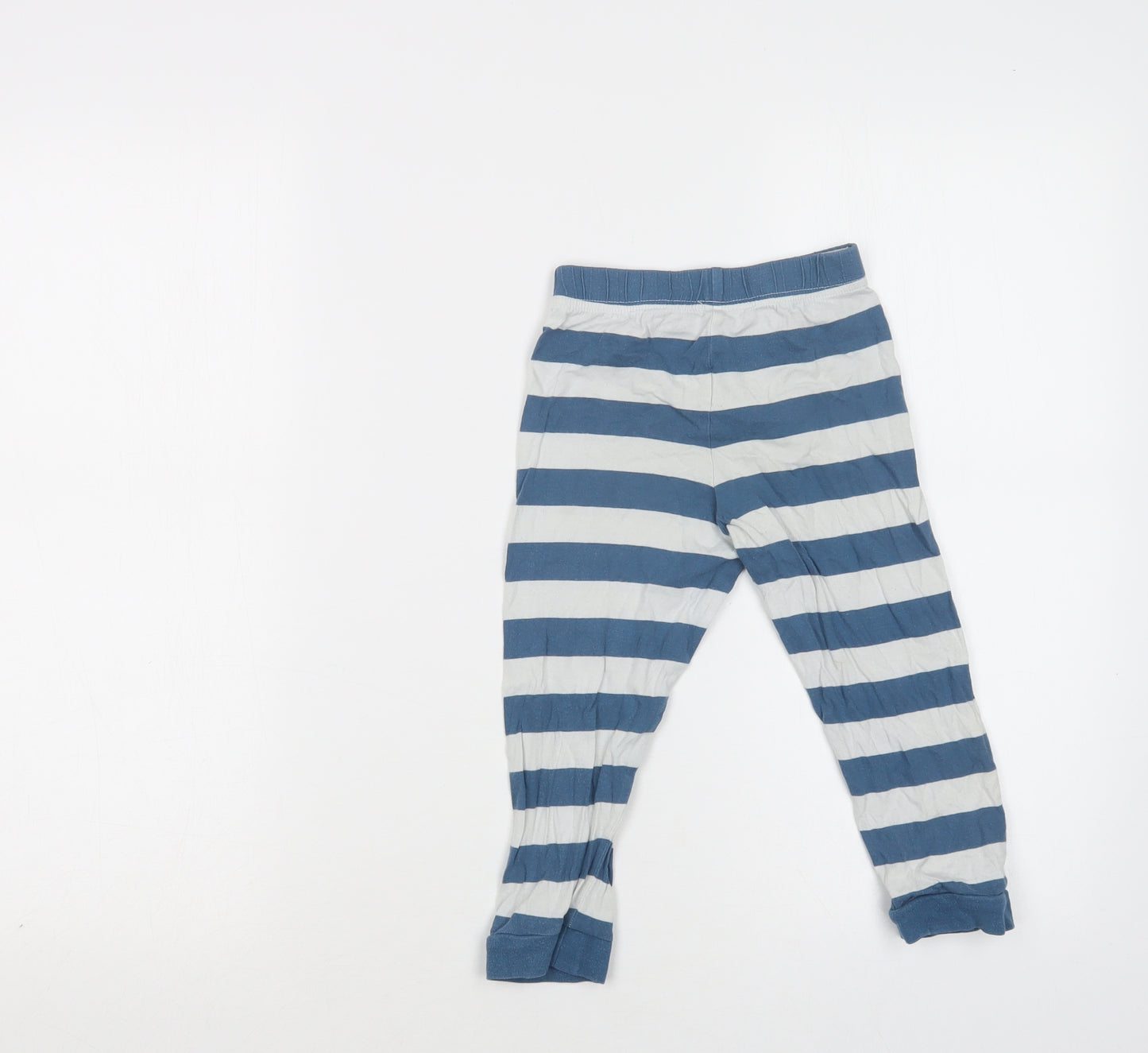 M&S Boys Blue Striped Cotton  Pyjama Pants Size 2-3 Years