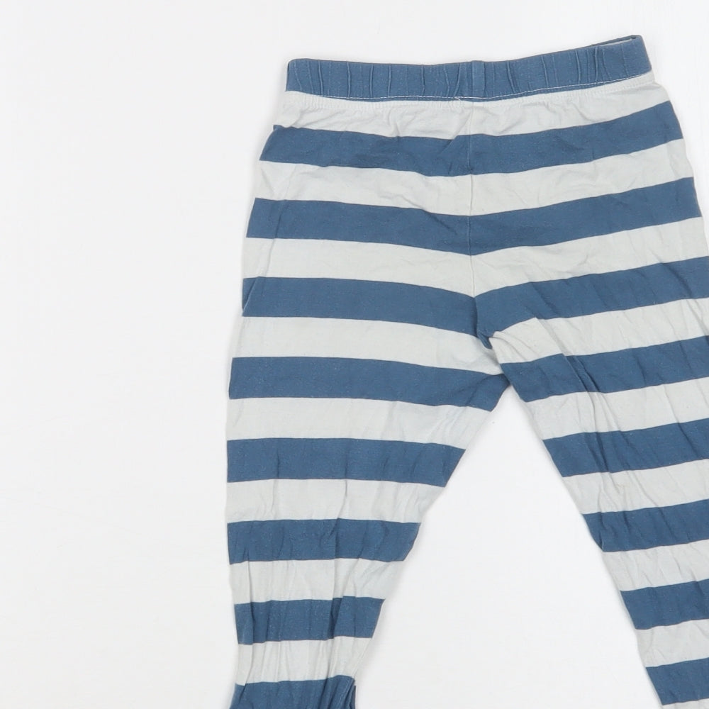 M&S Boys Blue Striped Cotton  Pyjama Pants Size 2-3 Years