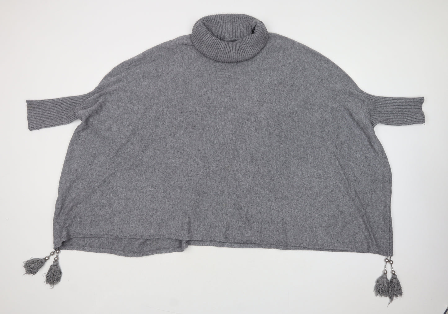 Preworn Womens Grey   Overcoat Poncho One Size