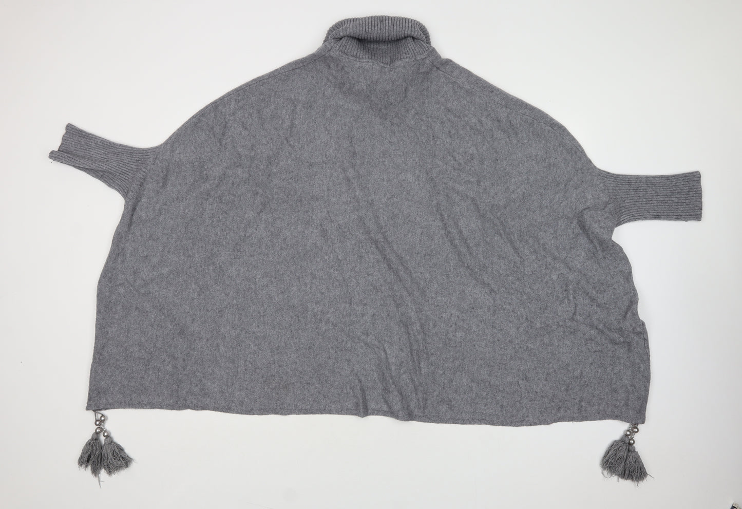 Preworn Womens Grey   Overcoat Poncho One Size