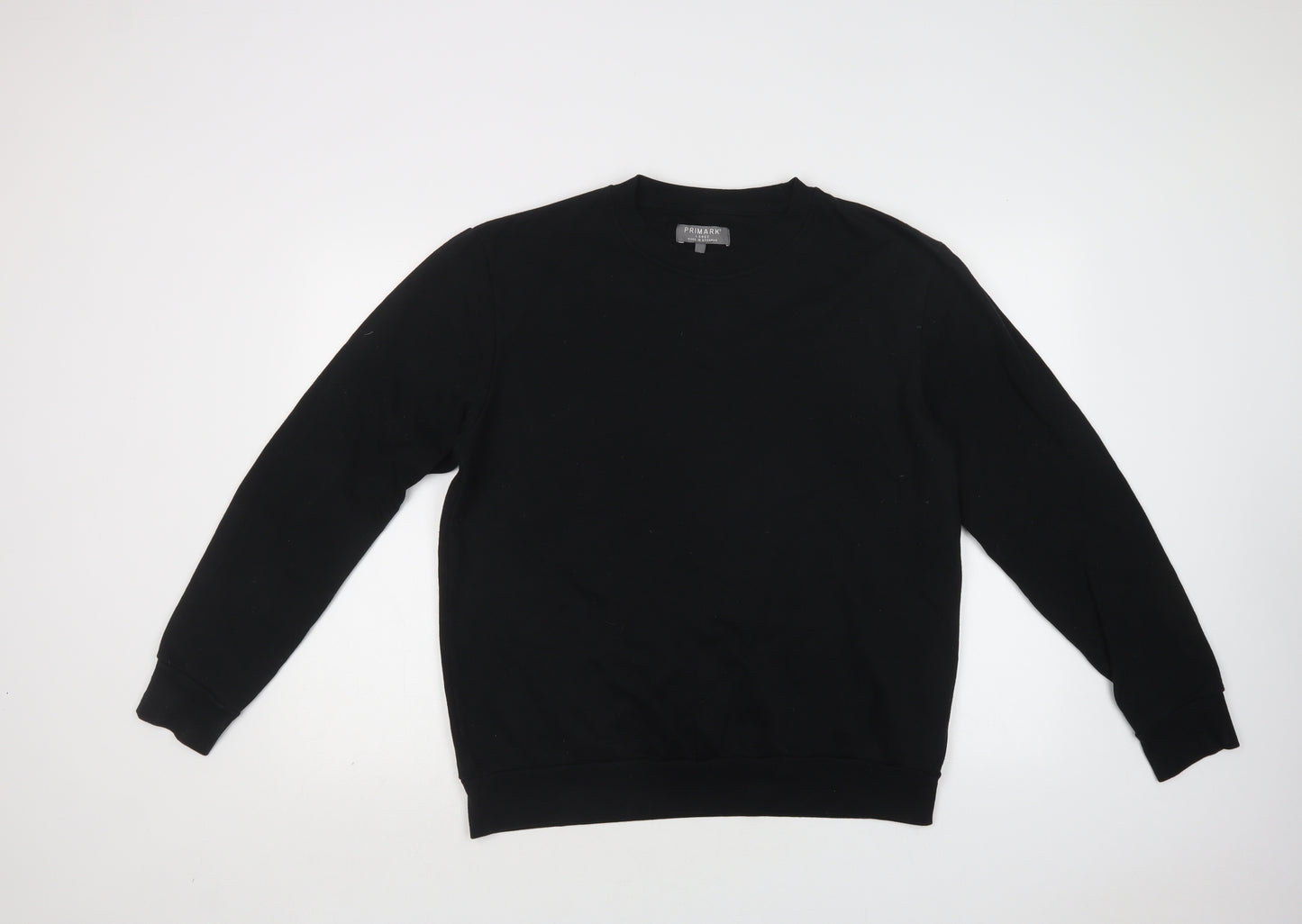 Primark Mens Black  Polyester Pullover Sweatshirt Size L