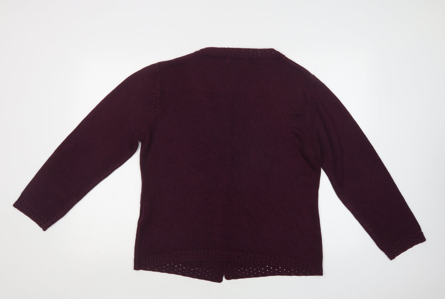 Signature Experience Womens Purple V-Neck  Acrylic Cardigan Jumper Size XL