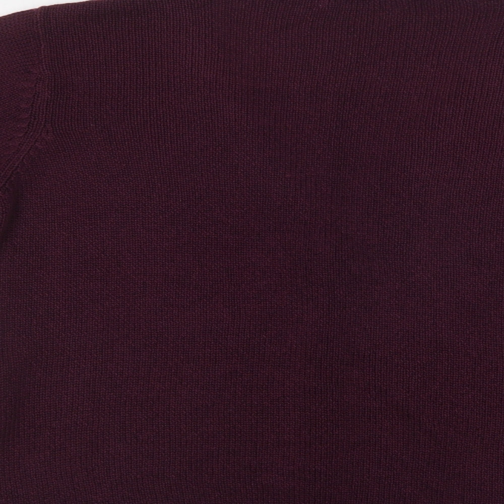 Signature Experience Womens Purple V-Neck  Acrylic Cardigan Jumper Size XL