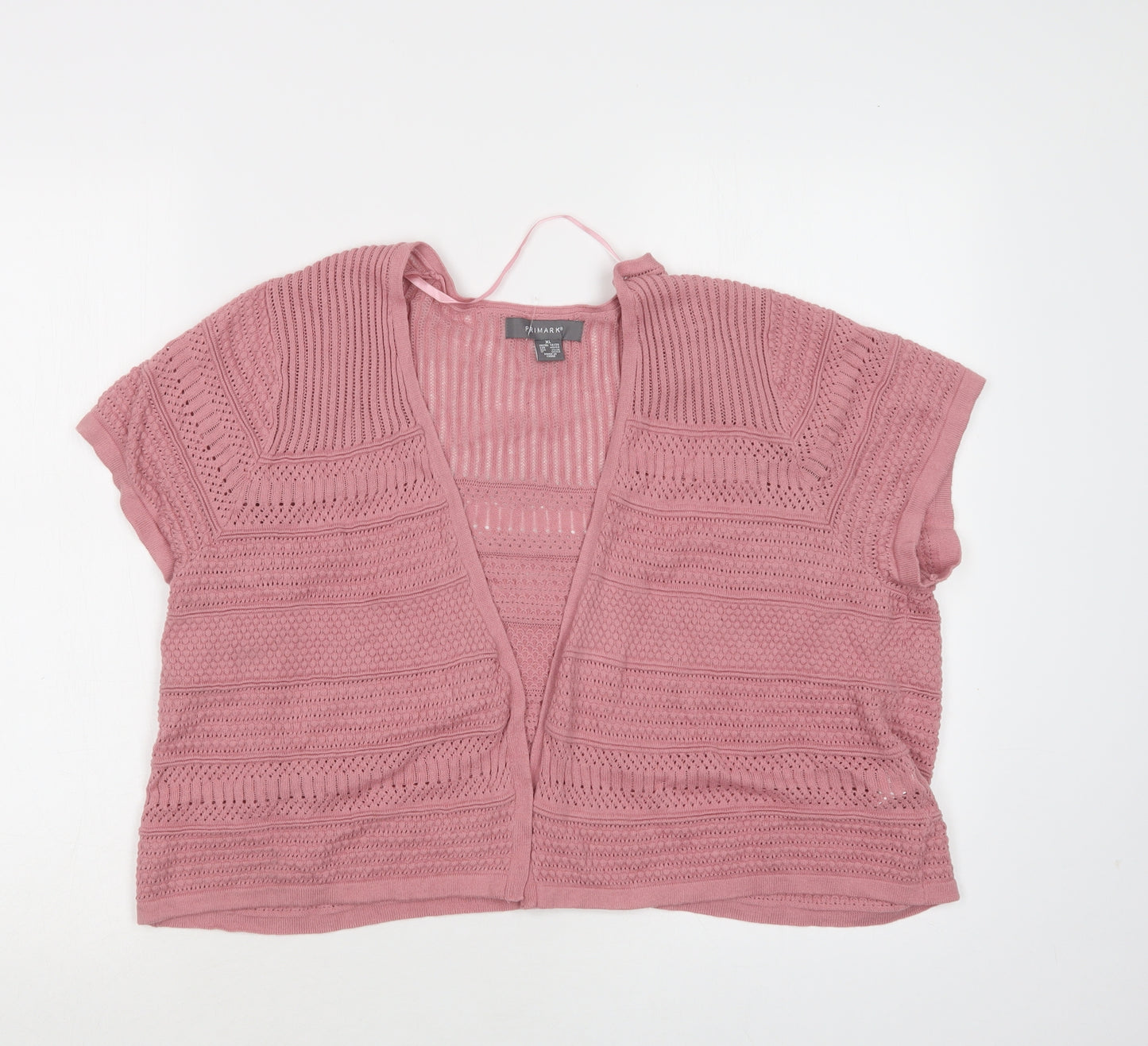 Primark Womens Pink V-Neck  Cotton Shrug Jumper Size XL