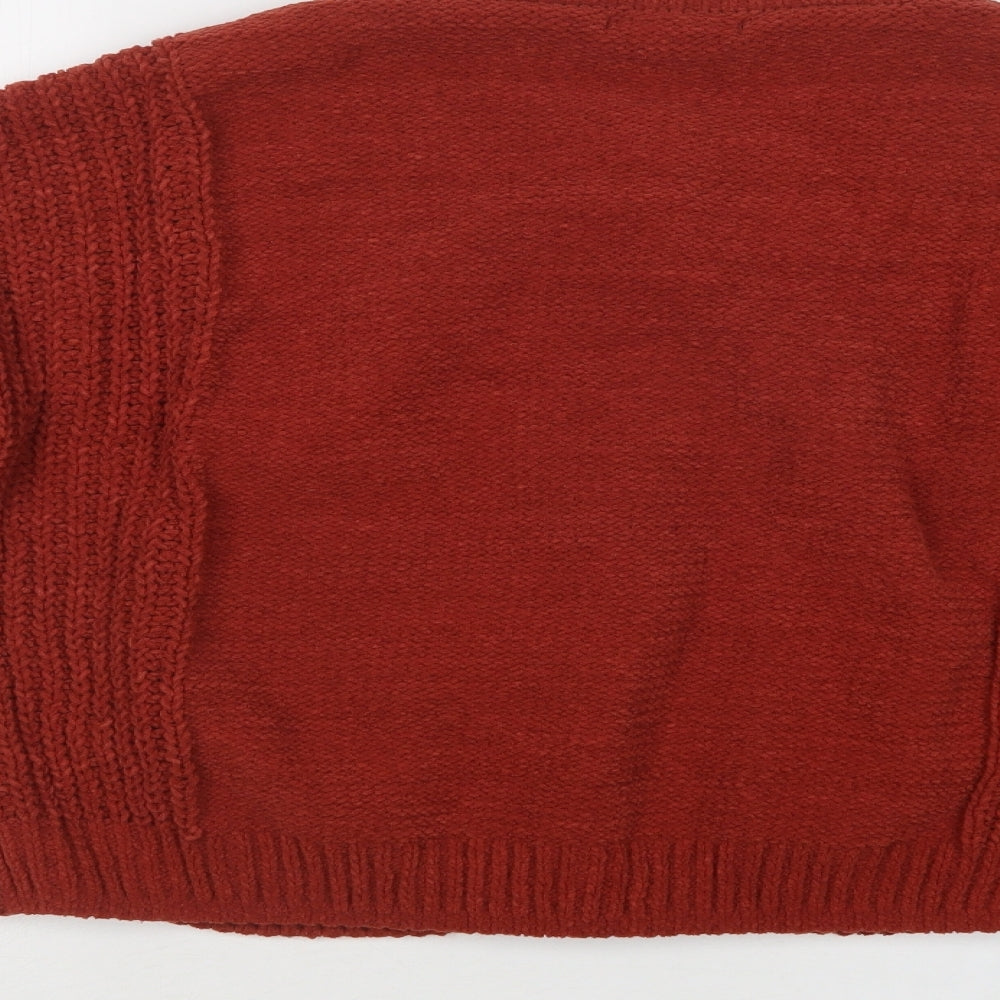 Primark Womens Brown Crew Neck  Polyester Cardigan Jumper Size S