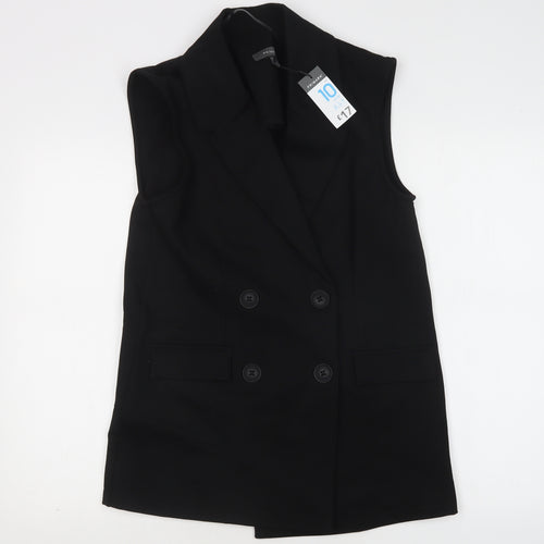 Primark Womens Black   Jacket Waistcoat Size 10  Button