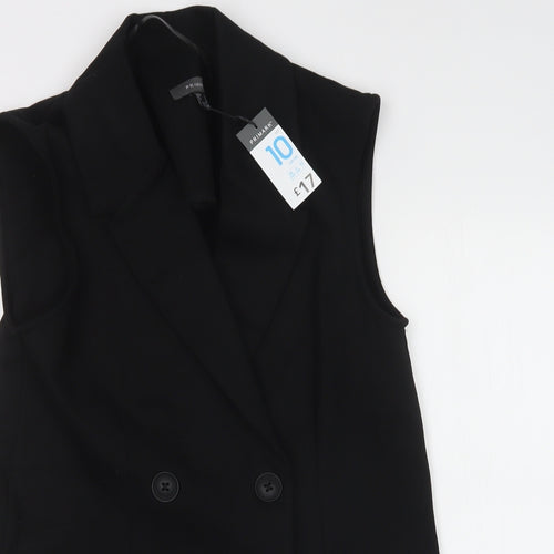 Primark Womens Black   Jacket Waistcoat Size 10  Button