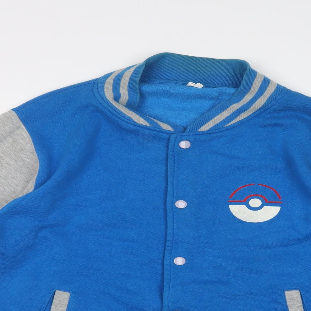 Preworn Mens Blue   Varsity Jacket Jacket Size M  Snap