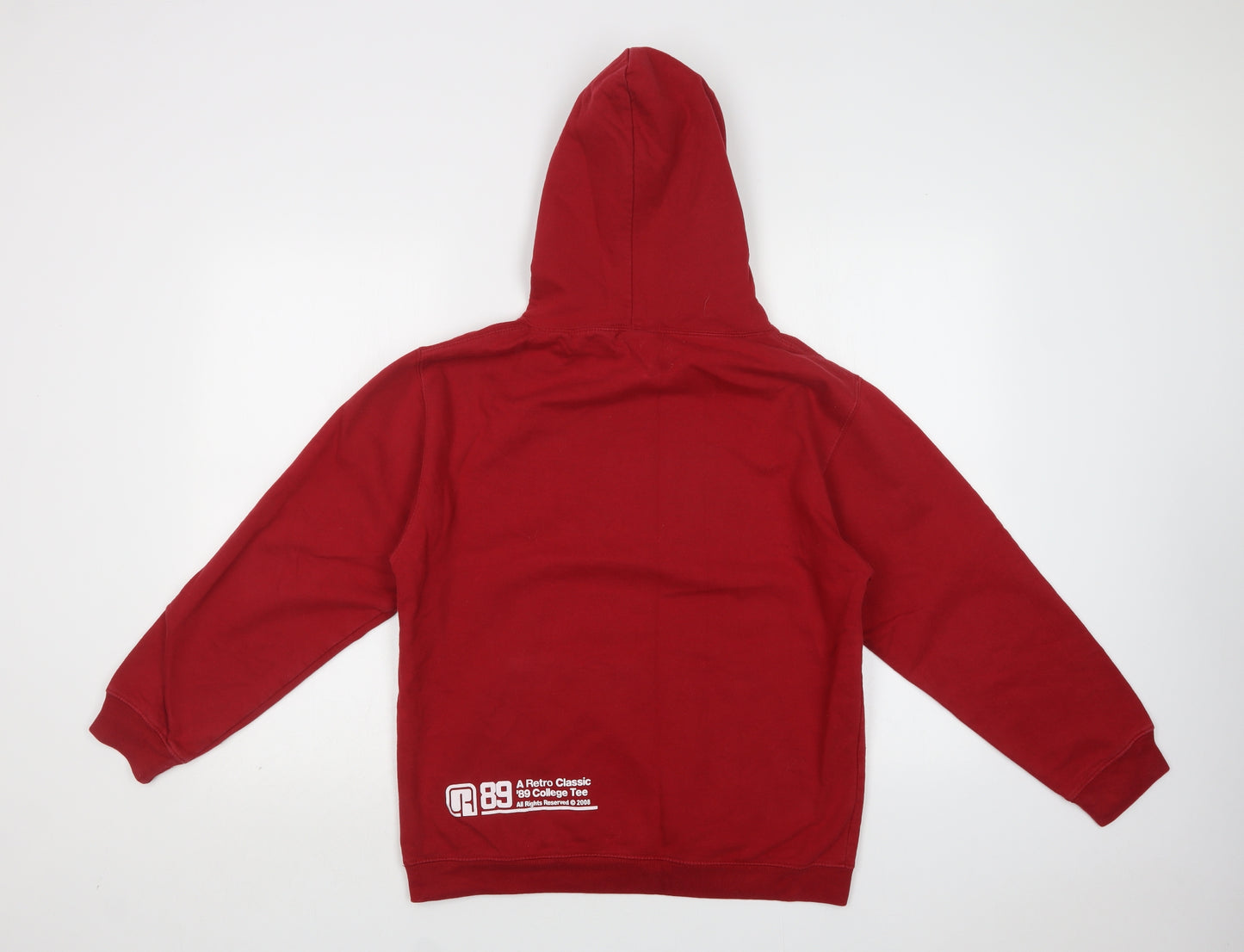 Awdis Womens Red  Cotton Pullover Hoodie Size S