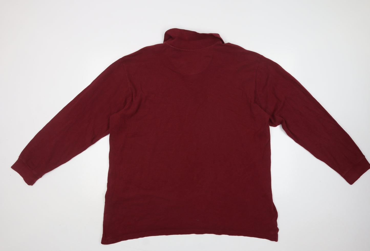 Jaacamo Mens Red  Cotton  Polo Size 2XL Collared Button