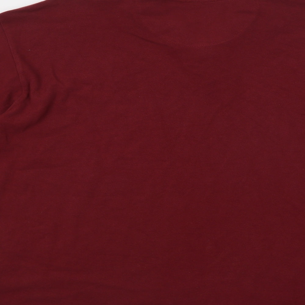 Jaacamo Mens Red  Cotton  Polo Size 2XL Collared Button