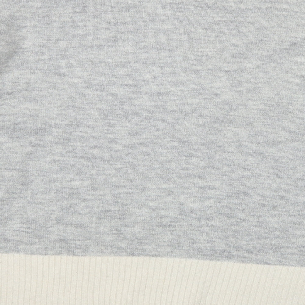 George Womens Grey Crew Neck Geometric Acrylic Pullover Jumper Size L