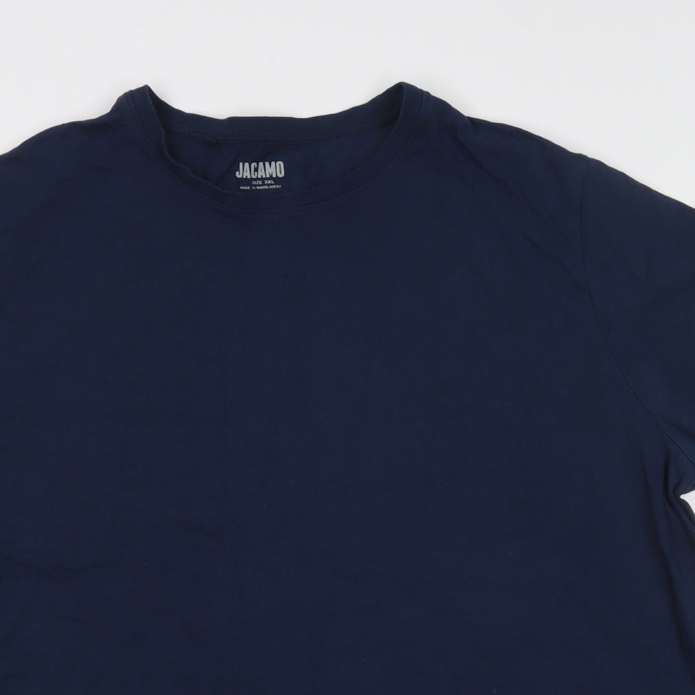 Jacamo Mens Blue  Cotton  T-Shirt Size 3XL Crew Neck