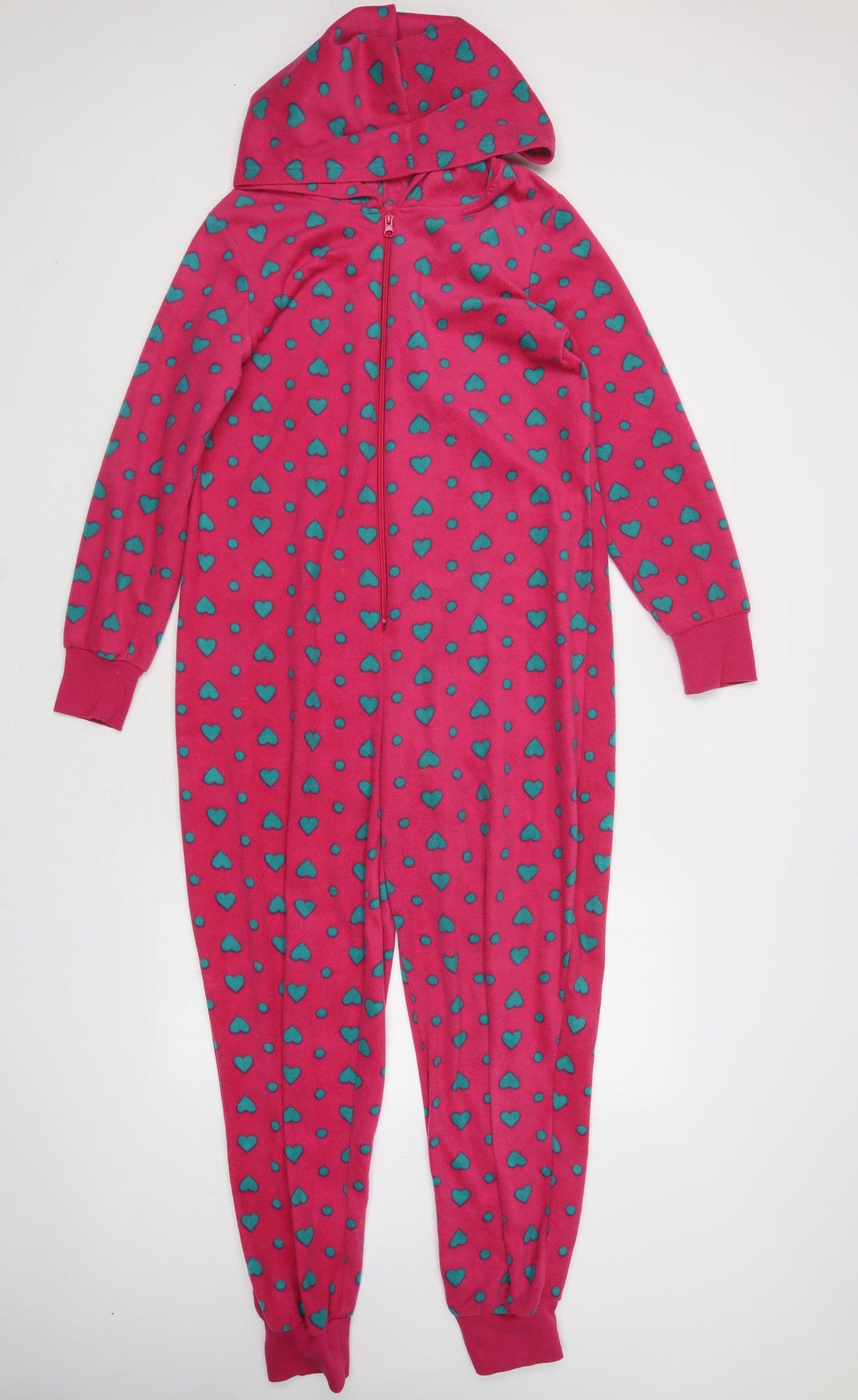 Store Twenty One Womens Pink Geometric Polyester  Bodysuit Size 12  Zip - Heart Print