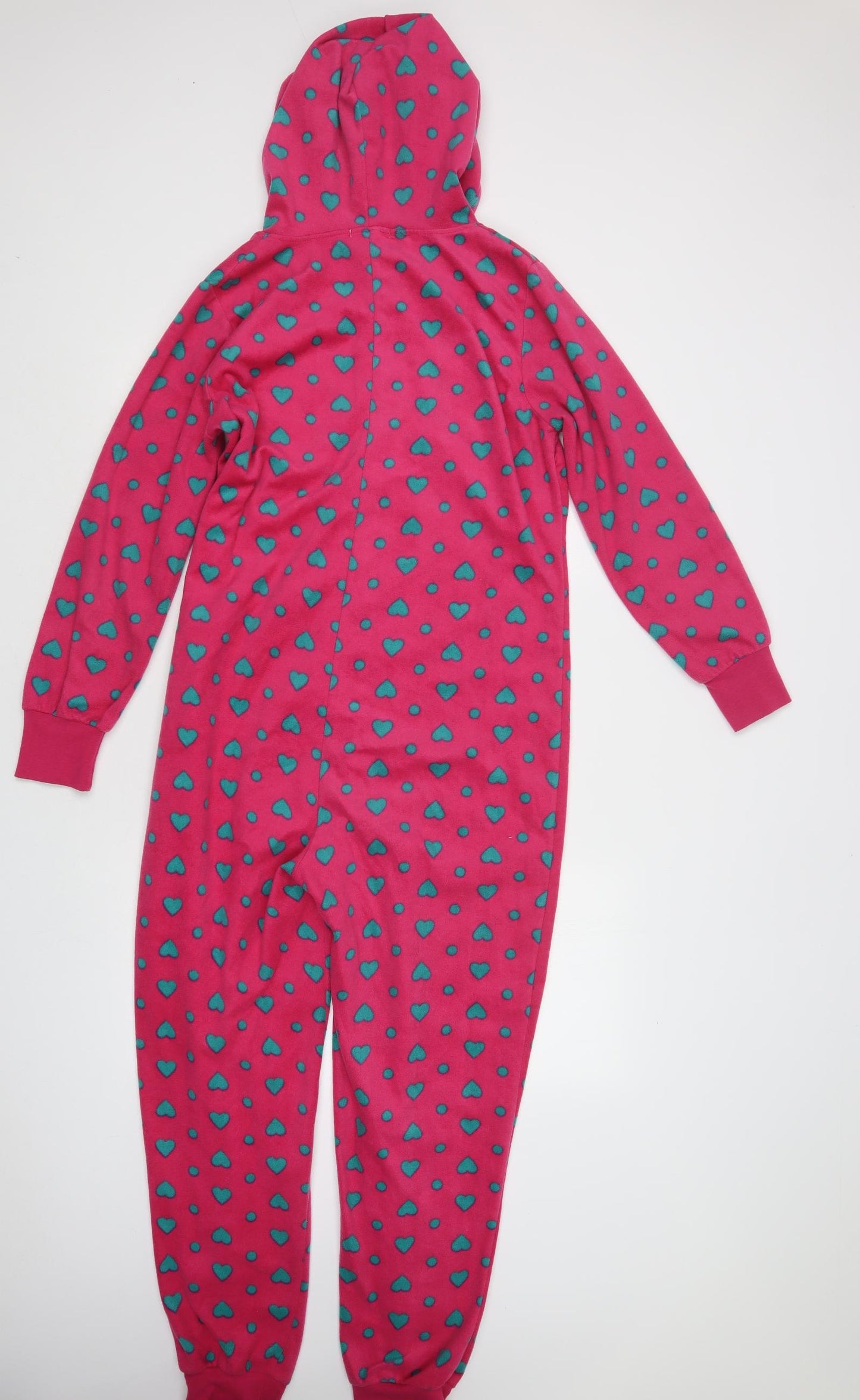 Store Twenty One Womens Pink Geometric Polyester  Bodysuit Size 12  Zip - Heart Print