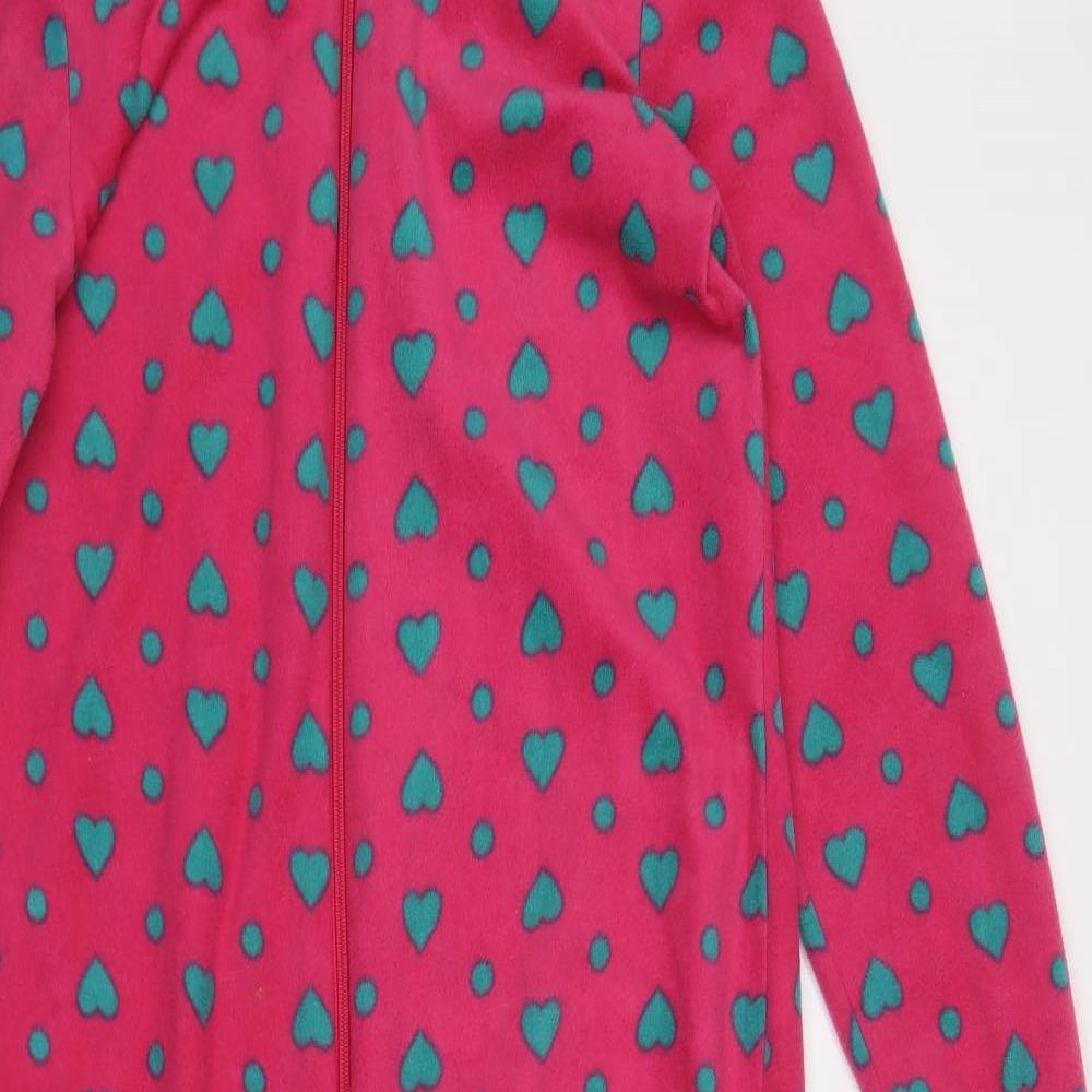 Store Twenty One Womens Pink Geometric Polyester  Bodysuit Size 12  Zip - Heart Print