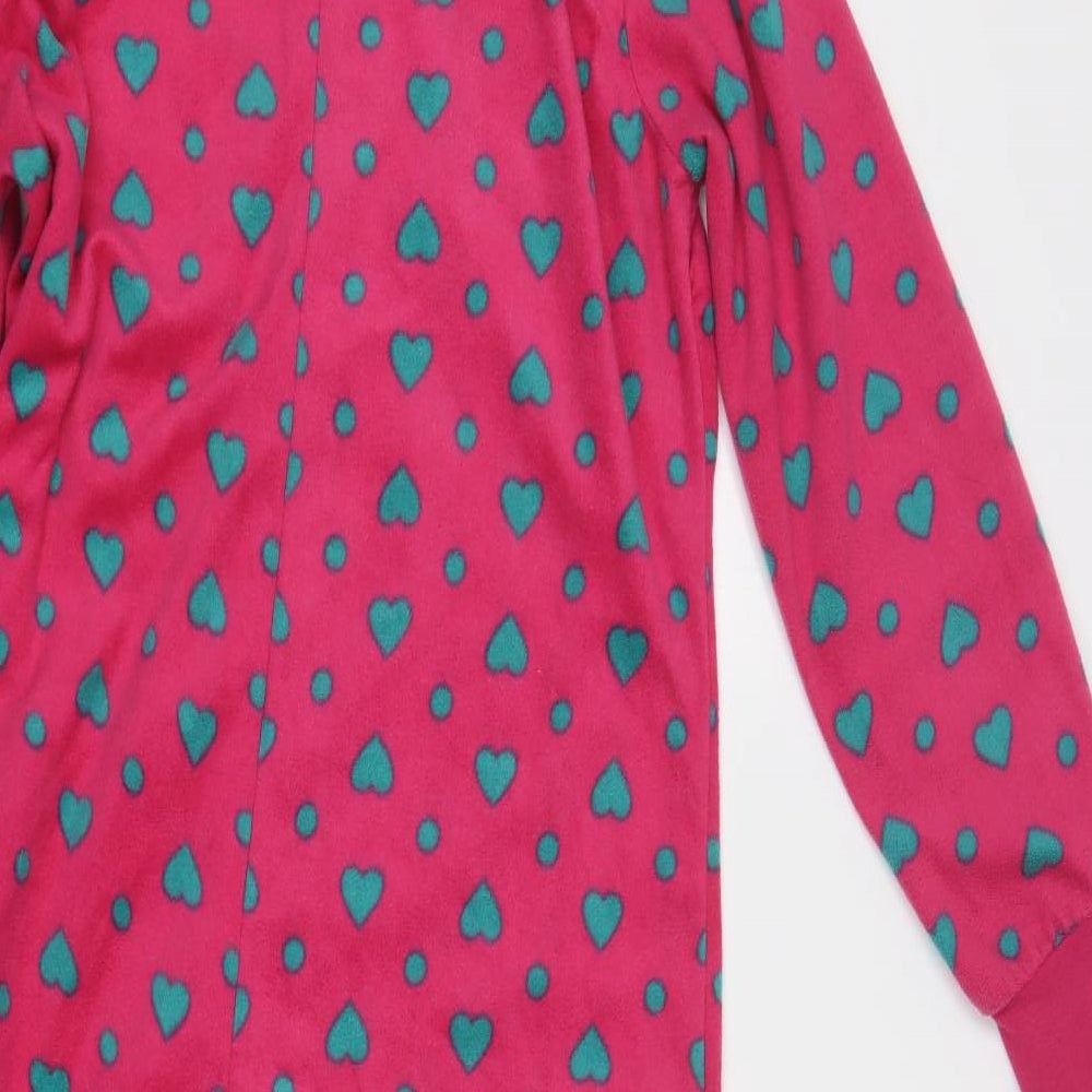 Store Twenty One Womens Pink Geometric Polyester  Bodysuit Size 12  Zip - Heart Print