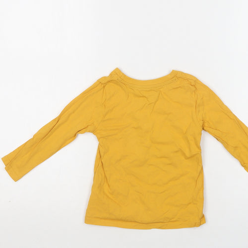 Primark Baby Yellow  Cotton Basic T-Shirt Size 18-24 Months Crew Neck  - Super Star