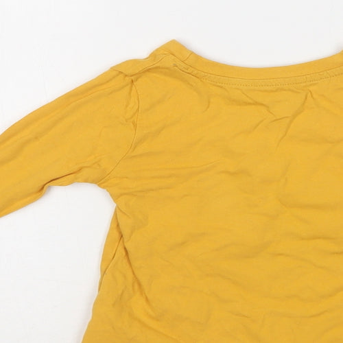 Primark Baby Yellow  Cotton Basic T-Shirt Size 18-24 Months Crew Neck  - Super Star