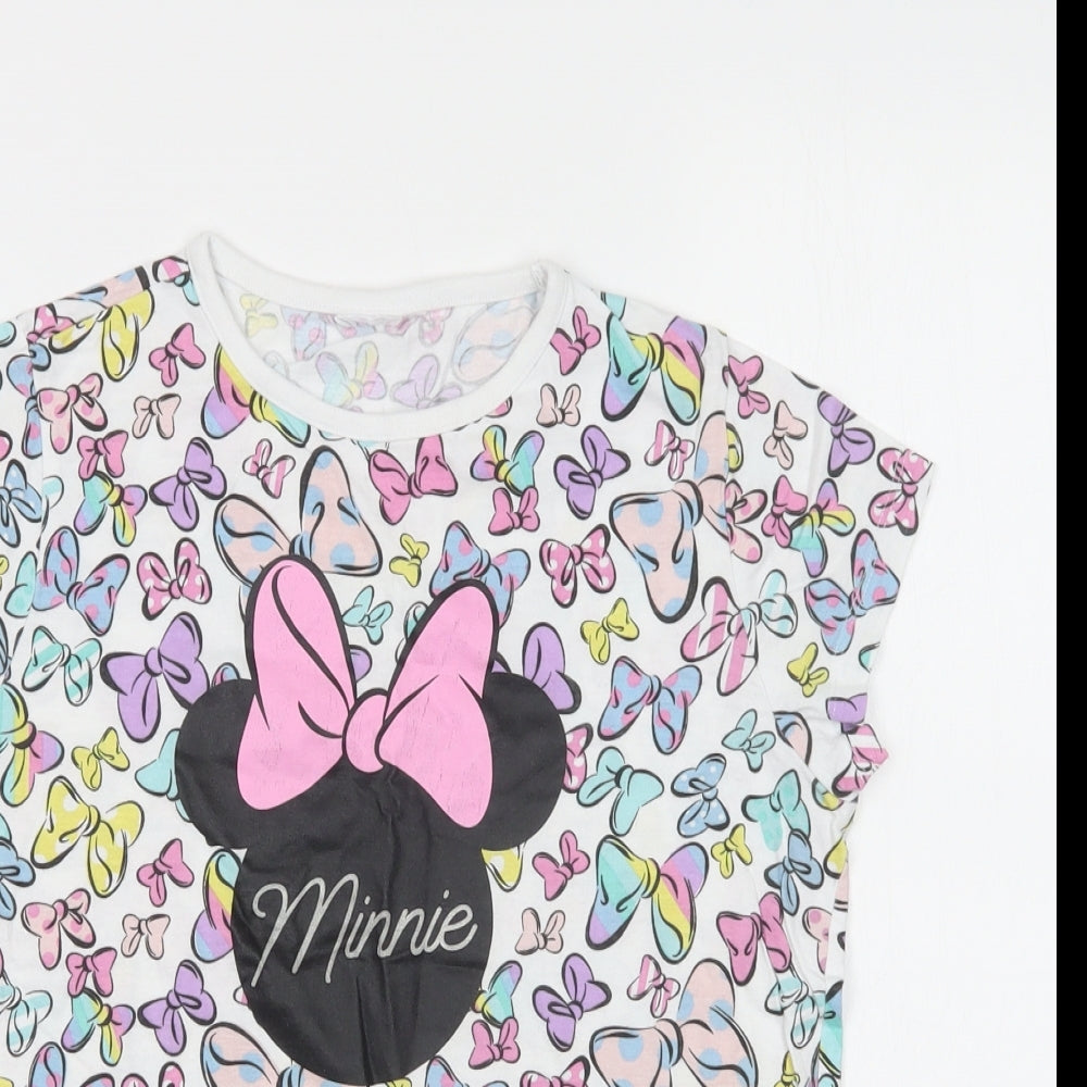 Primark Girls Multicoloured Geometric Cotton Top Pyjama Top Size 10-11 Years   - Minnie Mouse