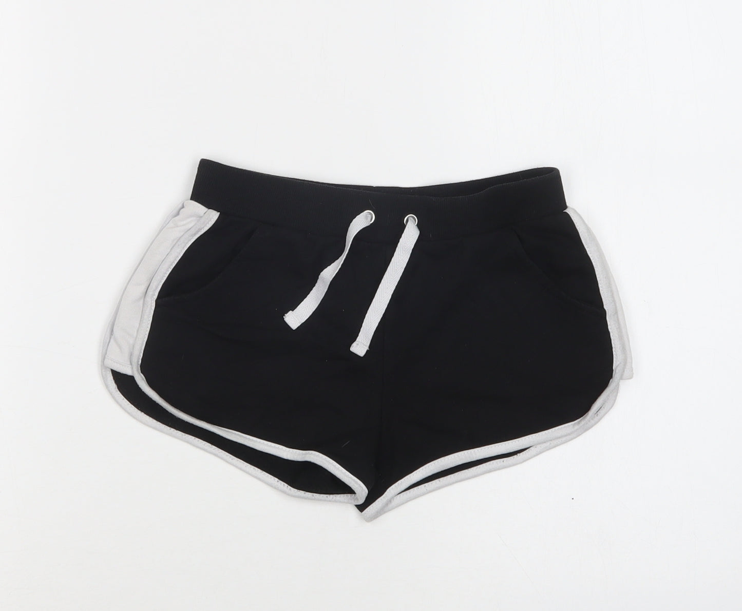Primark Girls Black  Cotton Sweat Shorts Size 9-10 Years  Regular Drawstring