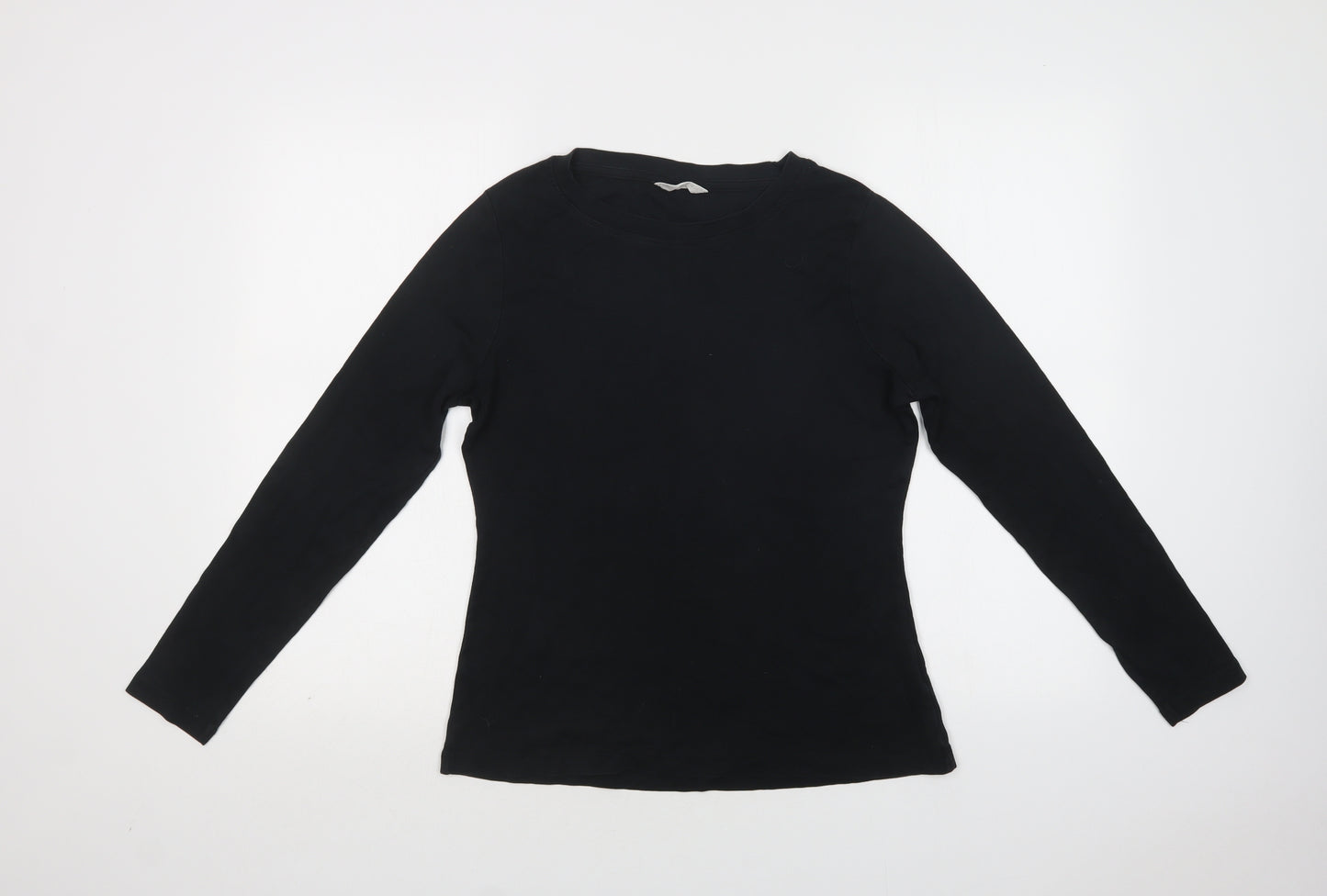 Original Essentials Womens Black  Cotton Basic T-Shirt Size 16 Crew Neck