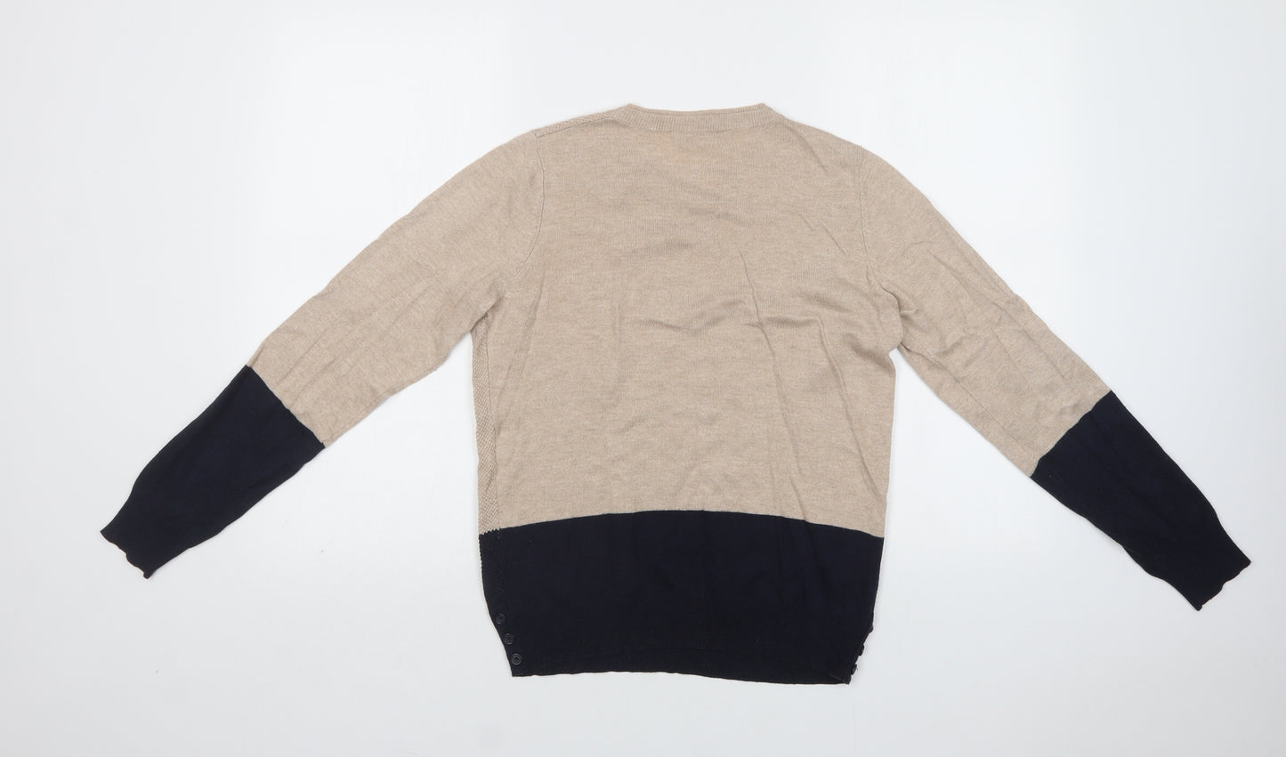 Dorothy Perkins Womens Beige Crew Neck  Viscose Pullover Jumper Size 12