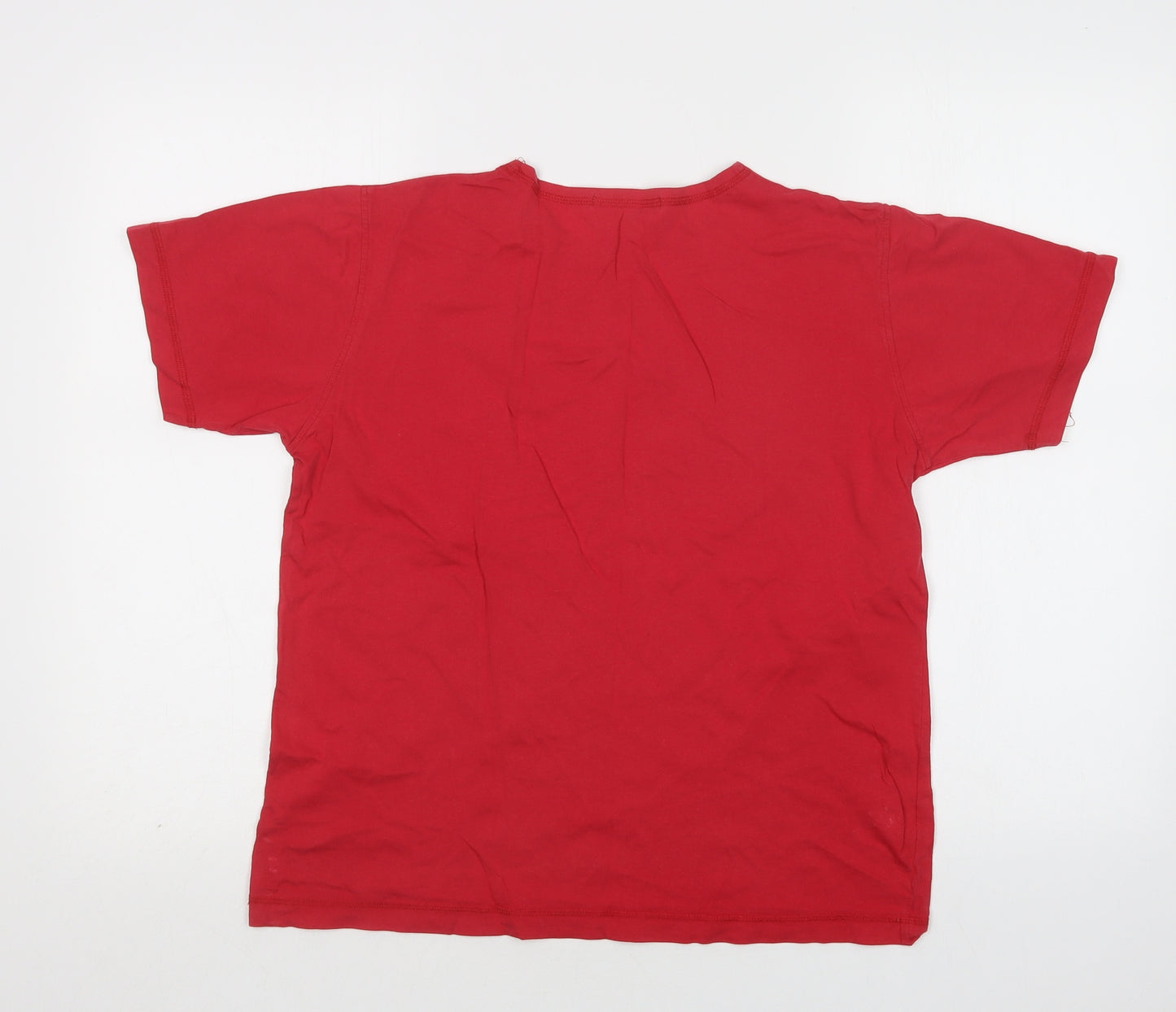 George Womens Red  Cotton Basic T-Shirt Size 14 Crew Neck