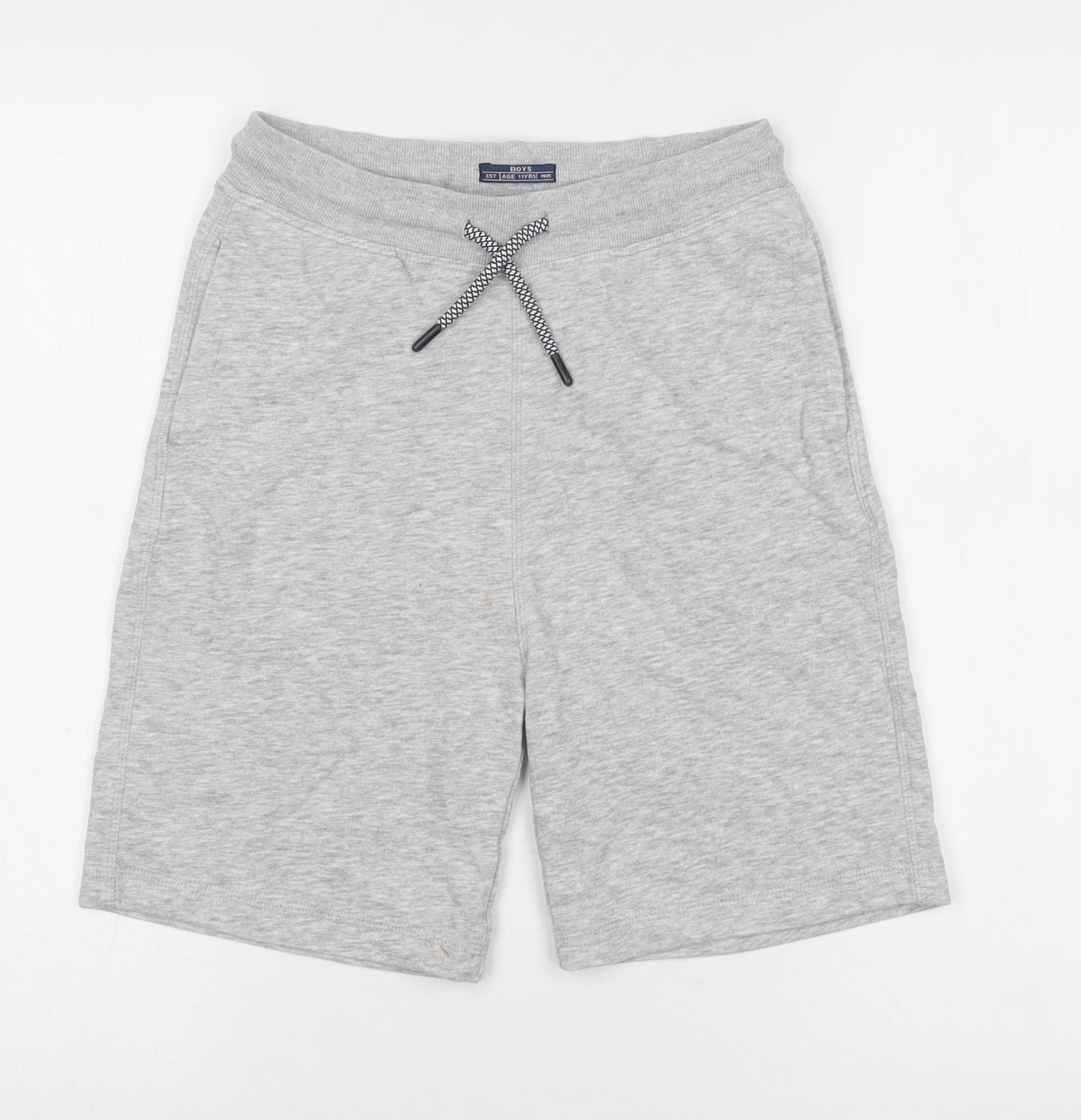 Matalan Boys Grey  Cotton Sweat Shorts Size 11 Years  Regular Drawstring