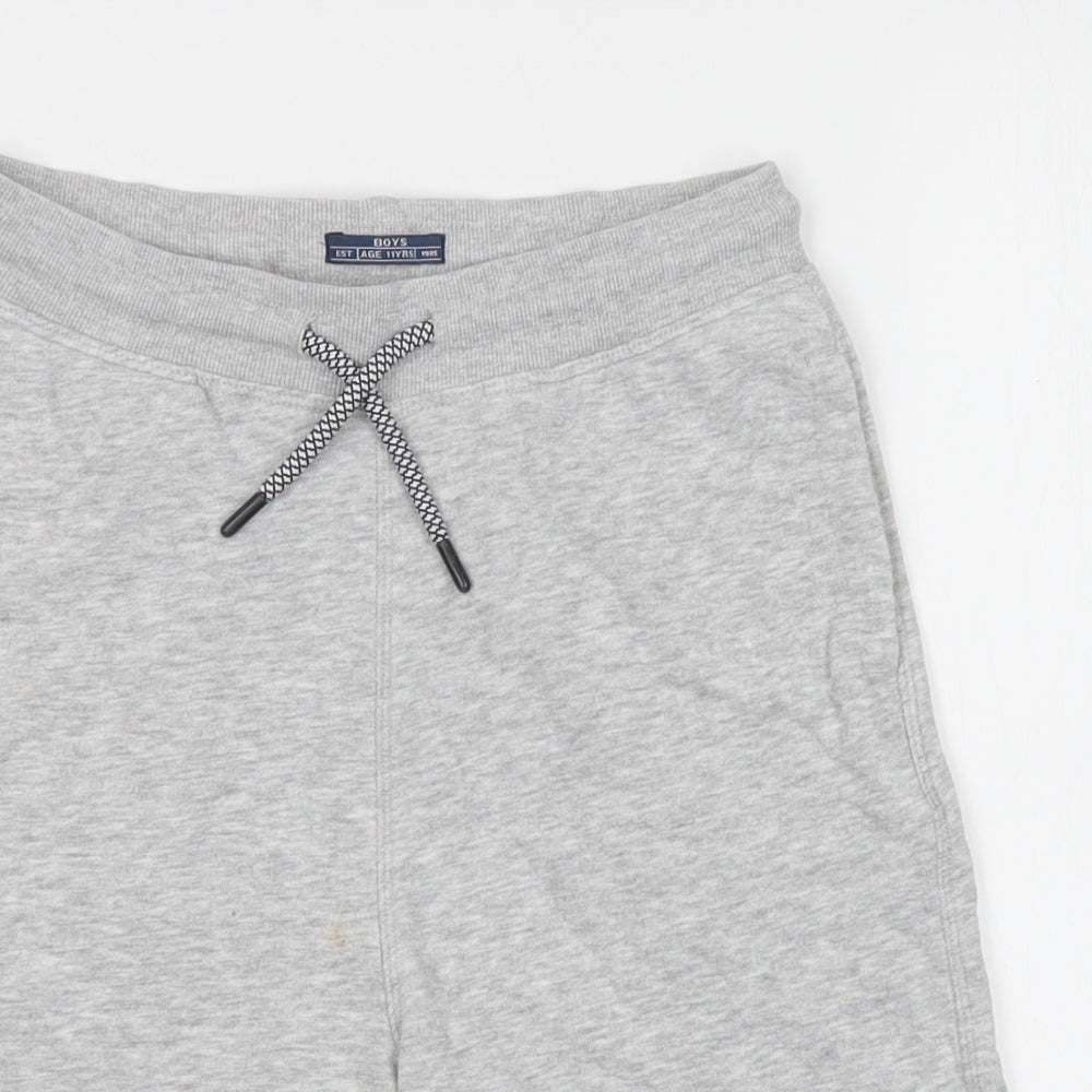 Matalan Boys Grey  Cotton Sweat Shorts Size 11 Years  Regular Drawstring