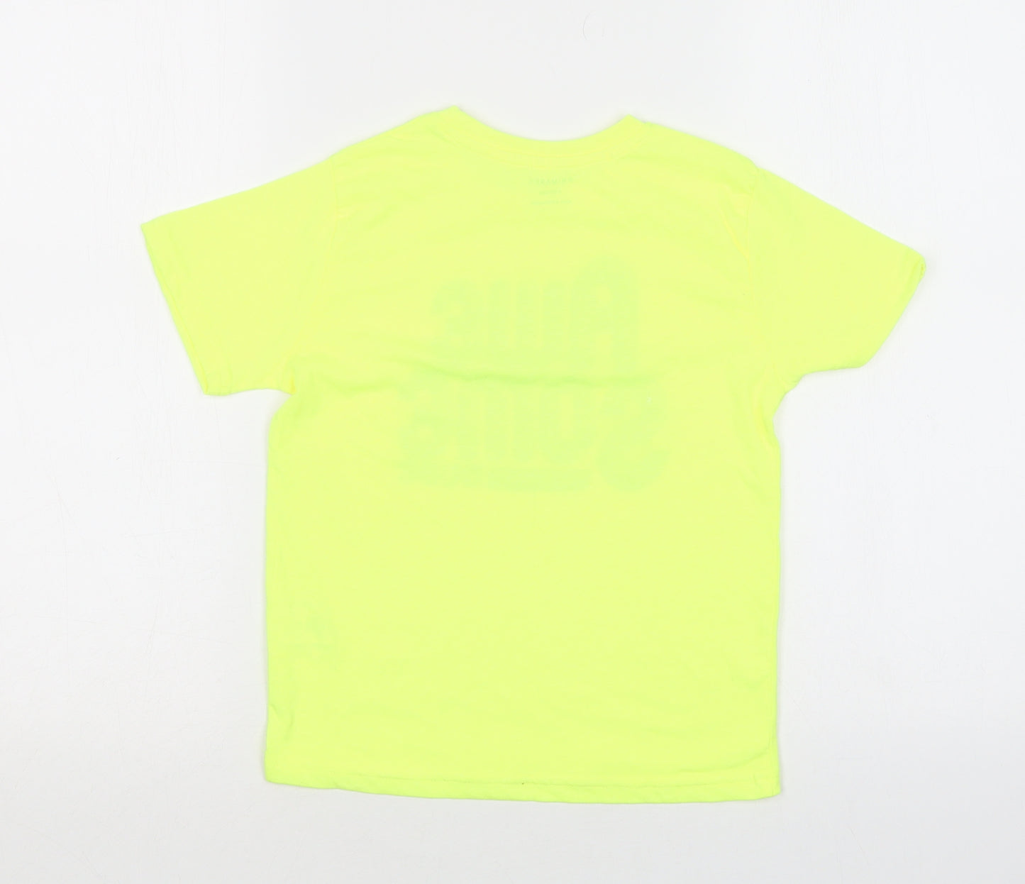 Primark Boys Yellow  Polyacrylate Fibre Basic T-Shirt Size 6-7 Years Crew Neck  - Awesome