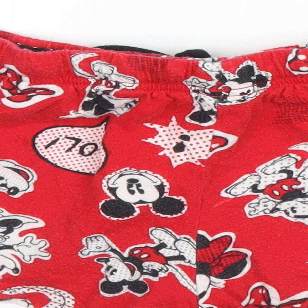 Disney Womens Red Solid Cotton Capri Sleep Shorts Size M  Drawstring - Minnie Mouse