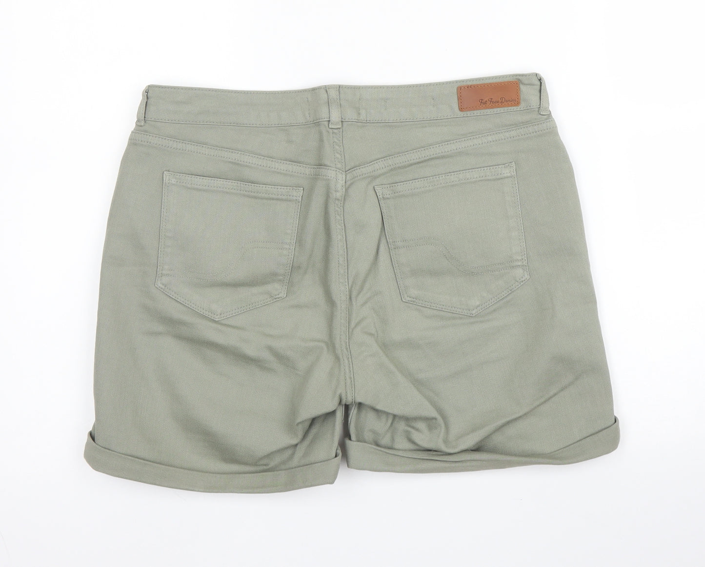 Fat Face Womens Green  Cotton Bermuda Shorts Size 10  Regular Button