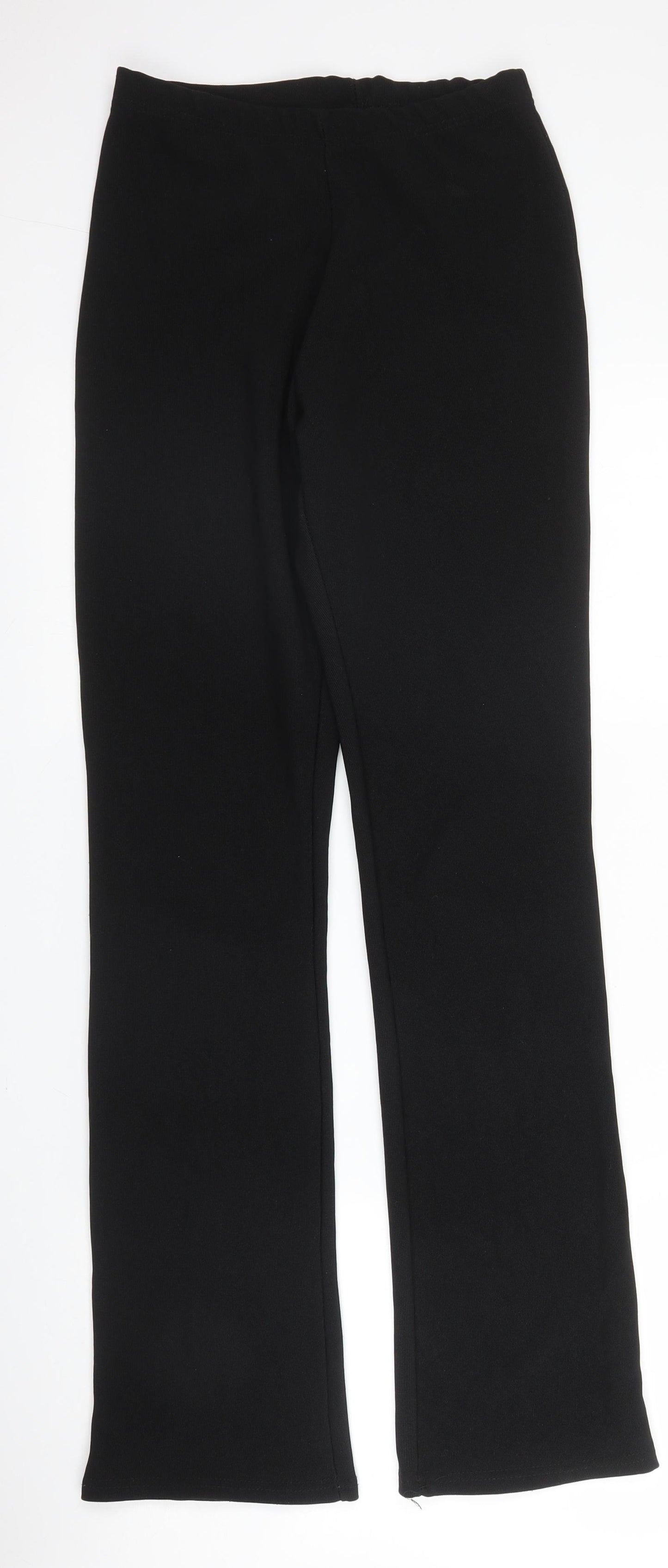 Preworn Womens Black  Polyester Trousers  Size 10 L30 in Regular