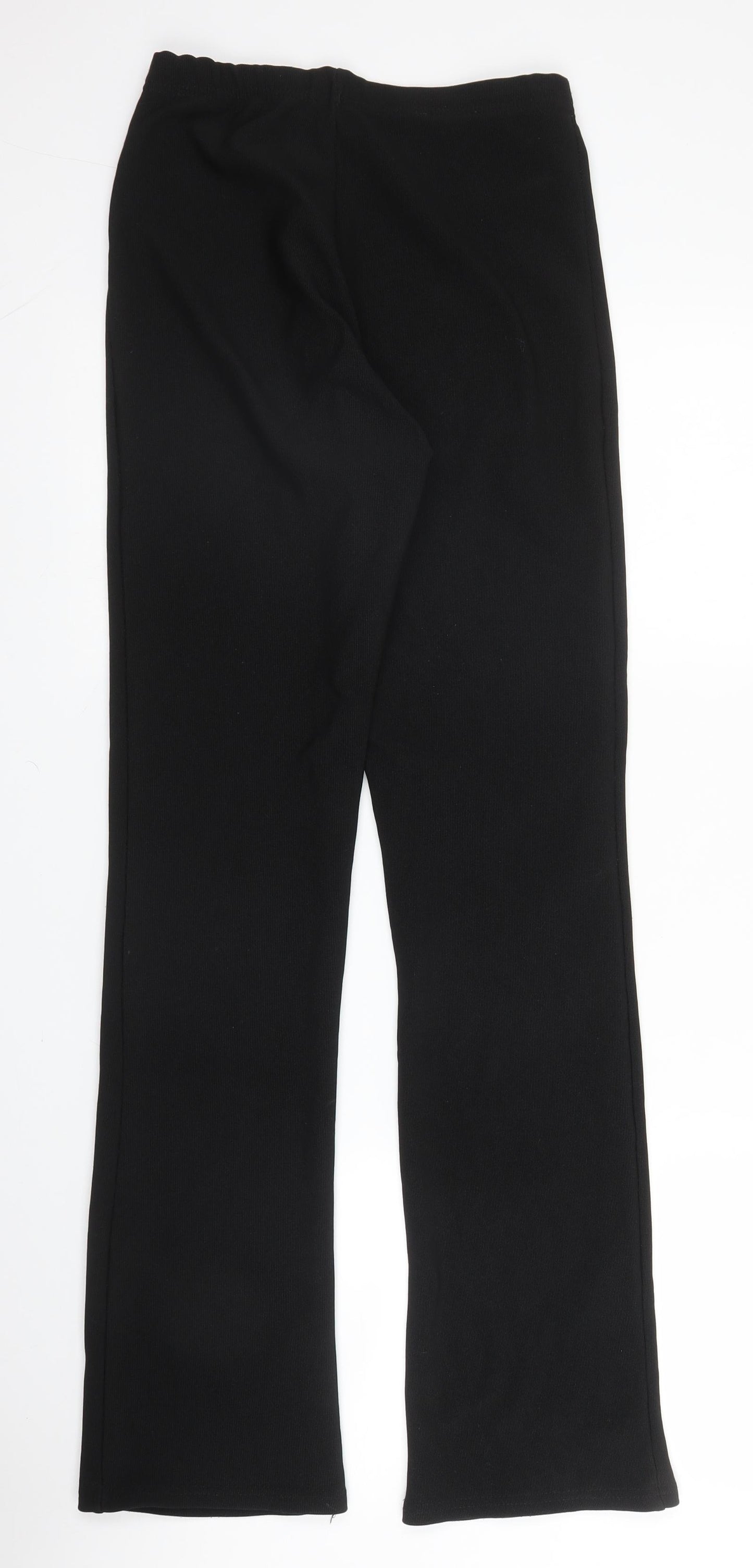 Preworn Womens Black  Polyester Trousers  Size 10 L30 in Regular